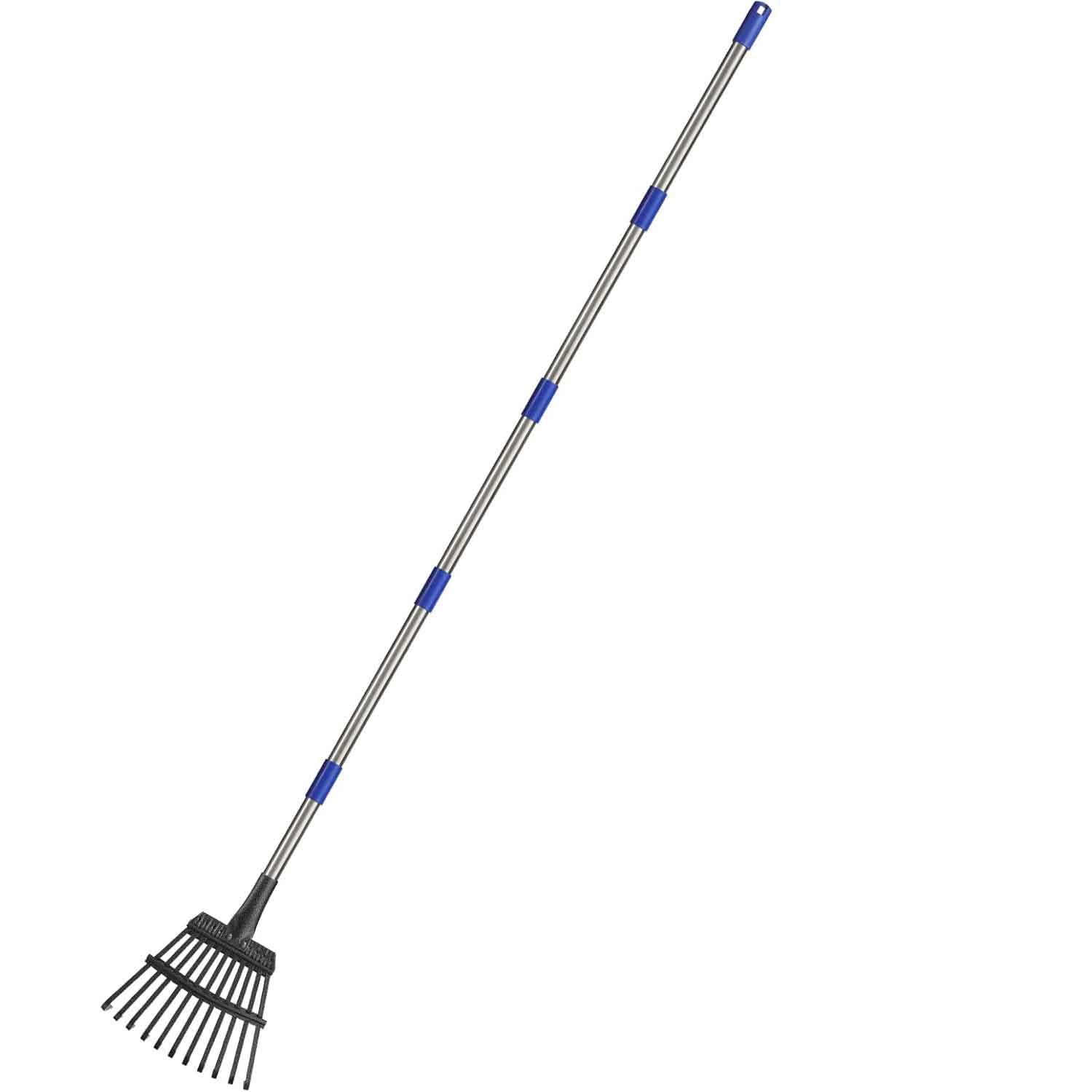 Rake for Leaves, Small Metal Hand Garden Adjustable Lawn Yard Shrub Leaf Rake Heavy Duty Garden Tool for Gardening