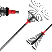 Rake for Leaves with 18 Metal Tines for Lawn,Leaf Rake Yard Tools for Collecting Leaves, Grass Clippings, Garbage