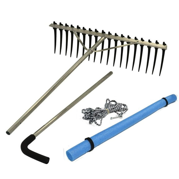 RakeZilla | Oversized Aquatic Weed Rake with Long Tines for Lakes & Ponds - 7ft Handle