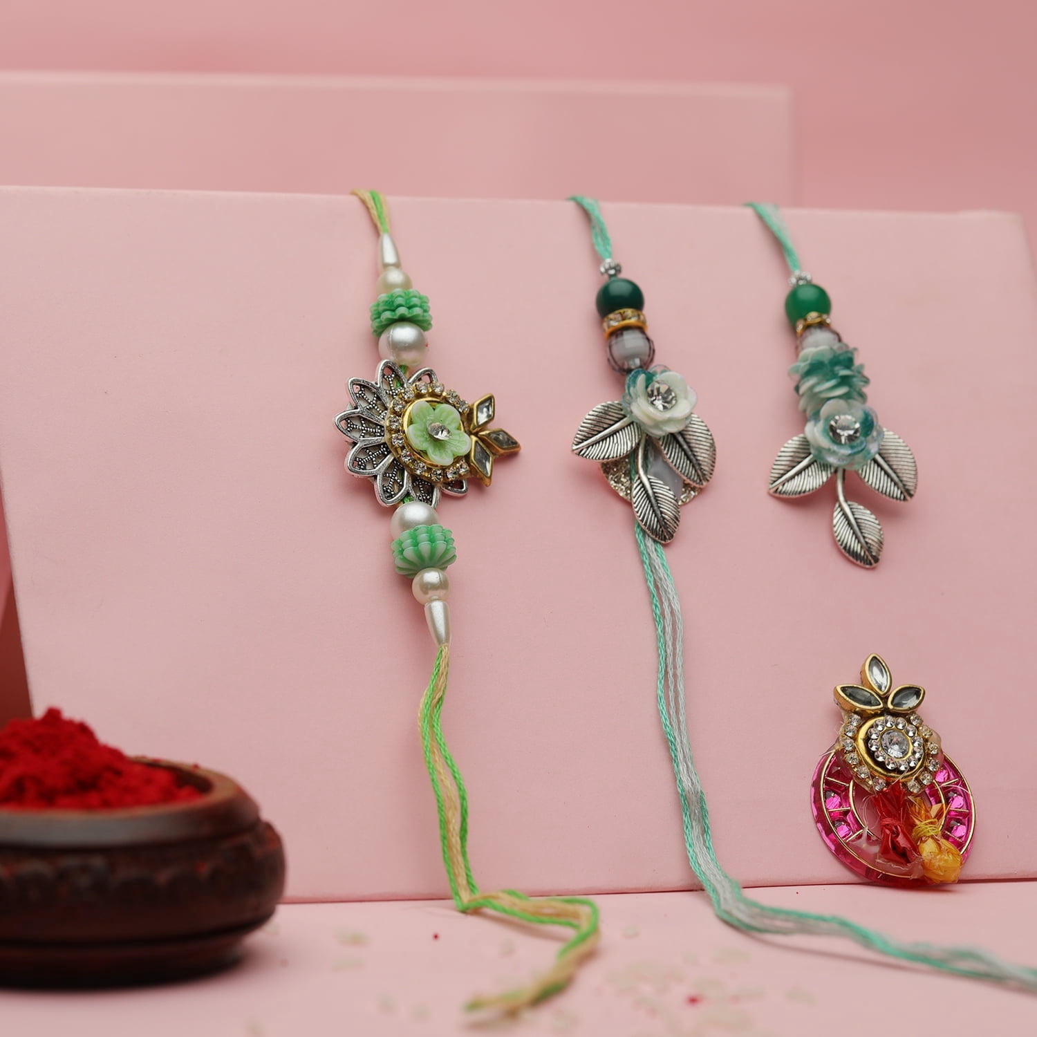Rakhi Bhaiya Bhabhi Set of 3 Rakhi For Brother Bhabhi Butterfly Rakhi ...