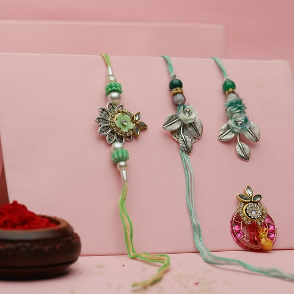 Rakhi Bhaiya Bhabhi Set of 3 Rakhi For Brother Bhabhi Butterfly Rakhi Lumba set Couple Pair Rakhi Thread Bracelet for Raksha Bandhan Set Rakhi Bracelet for Brother Sister Indian Traditional Festival