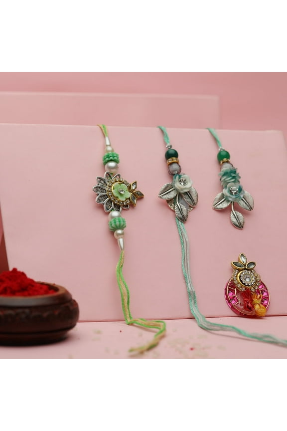 Rakhi Bhaiya Bhabhi Set of 3 Rakhi For Brother Bhabhi Butterfly Rakhi Lumba set Couple Pair Rakhi Thread Bracelet for Raksha Bandhan Set Rakhi Bracelet for Brother Sister Indian Traditional Festival