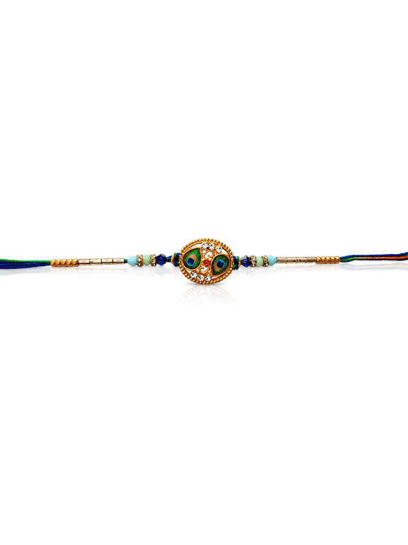 Pack of 1 Peacock Design Rakhi Indian Rakhi for Raksha Bandhan Festival, Rakhi Thread, Rakhi for Brother,Fancy Rakhee Rakhi Bracelet for Brother