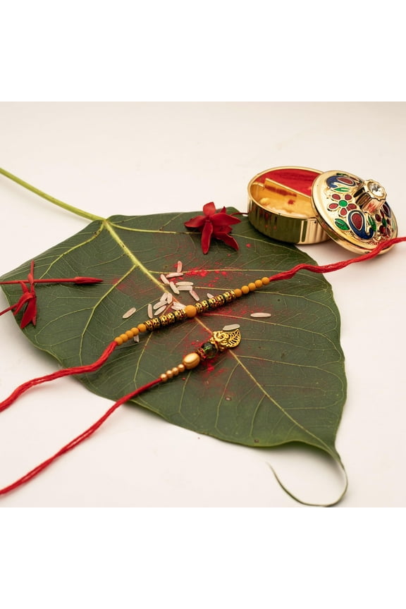 Rakhi Lumba set of 2 Rakhi for Brother and Bhabhi Bhaiya Bhai Rakhi Set of 2 Couple Pair Rakhi Dora Thread gift Pack for Raksha Bandhan gifts Rakhi Bracelet for Veera Brother Sister Festival Rakhi