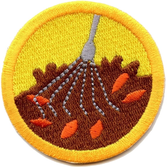 Raking Leaves Merit Badge Embroidered Iron on Patch