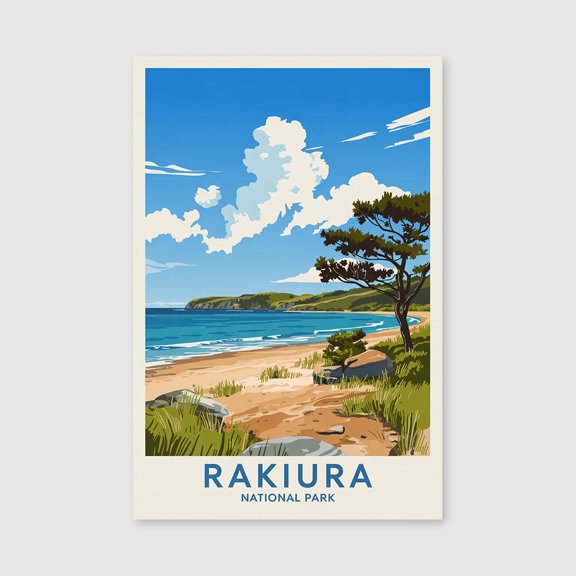 Rakiura National Park Travel Print Canvas Wall Art, Rakiura National Park Wall Hanging Home decor Rakiura National Park Canvas Art, New Zealand-1WN4250