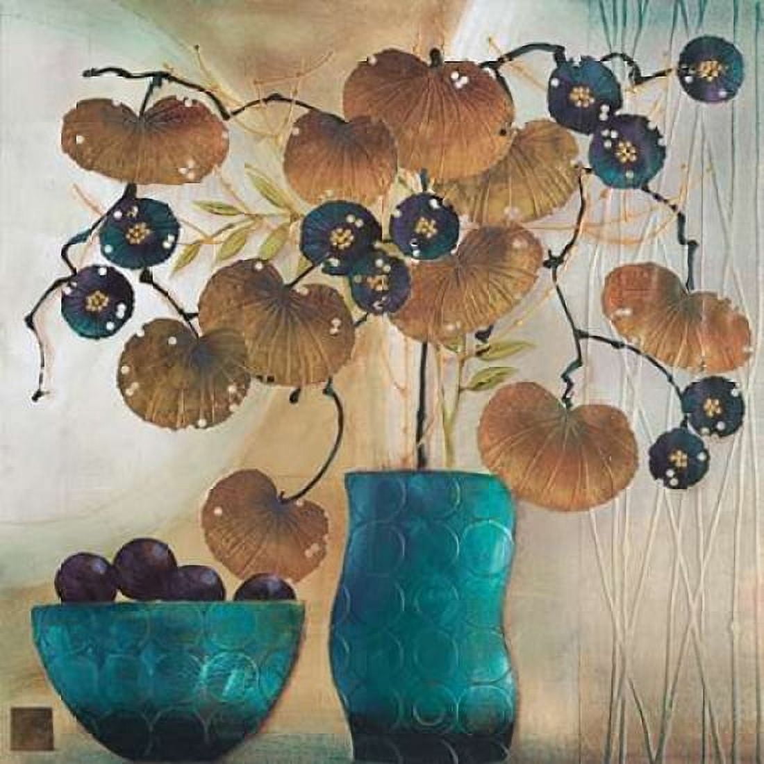 Raku Bowl and Vase Canvas Art - Margaret Hughlock (24 x 24)