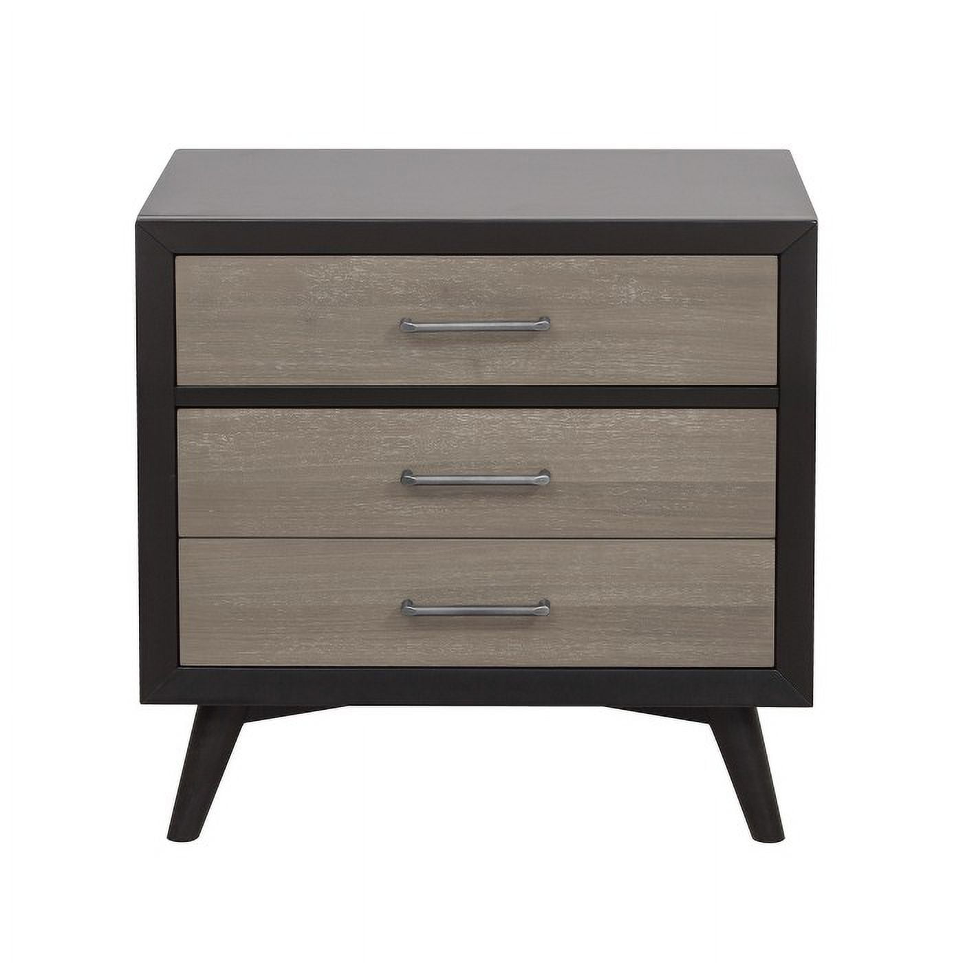 Raku Collection Danish Mid-Century Modern Nightstand with Two-Tone Finish
