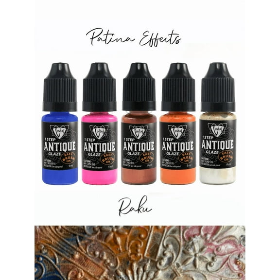 Raku Patina Effects Kit (5pcs), Antique Glaze, Jewelry Craft, Multi-surface