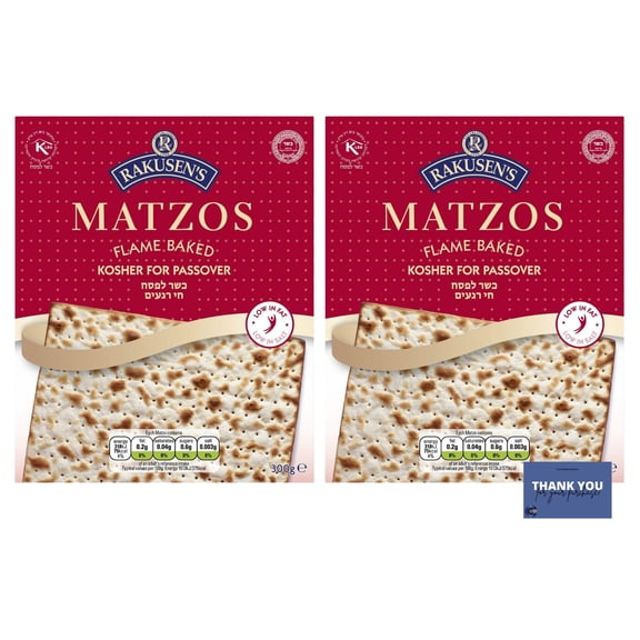 Rakusen's Flame-Baked Matzos - Crispy and Delicious (300g x 2)