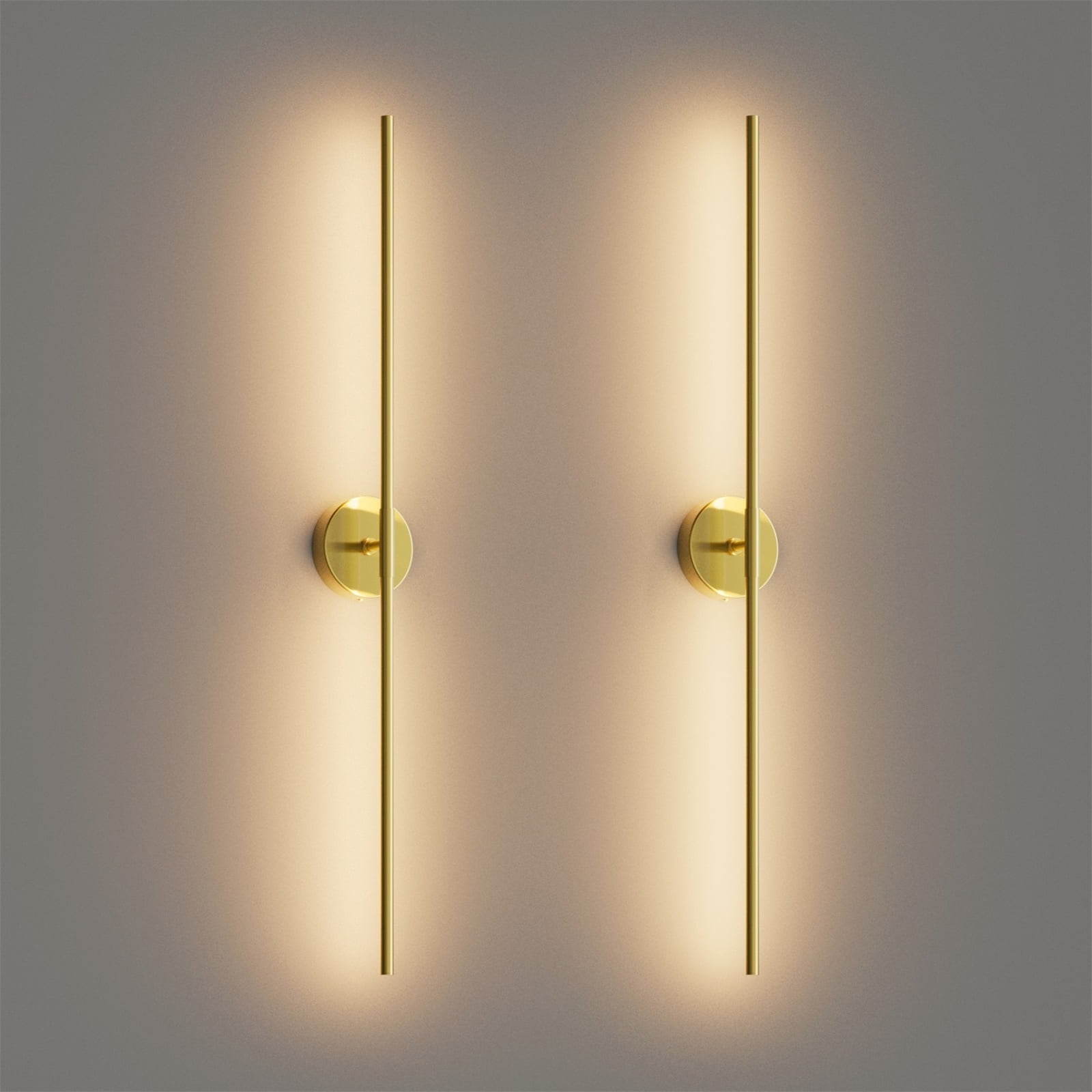Ralbay 40Inch Gold Wall Sconces Set of Two,360° Rotate  Gold Vanity Light 3000K for Bathroom, Living Room(2 Pack)