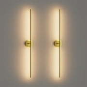 Ralbay 40Inch Gold Wall Sconces Set of Two,360° Rotate  Gold Vanity Light 3000K for Bathroom, Living Room(2 Pack)