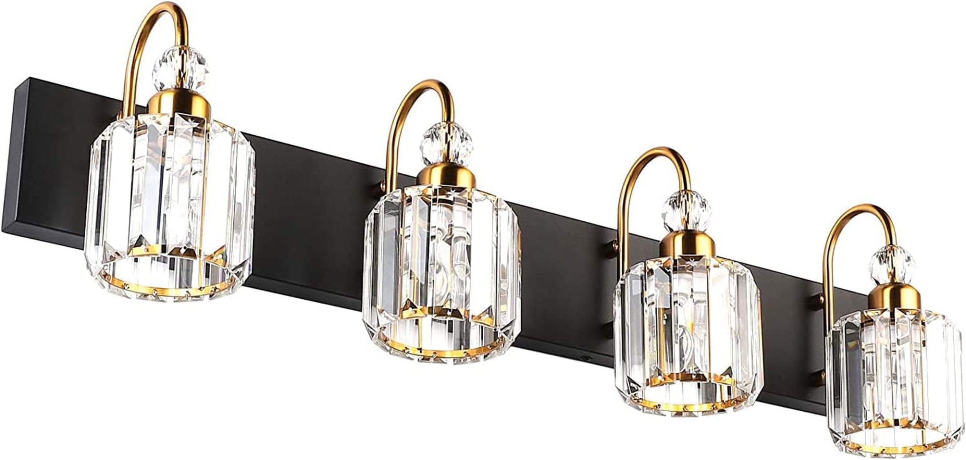 Ralbay Modern Bathroom Vanity Light Fixture, 3-Lights, Black Metal ...