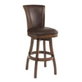 thumbnail image 1 of Raleigh 26" Counter Height Swivel Wood Barstool in Chestnut Finish and Kahlua Faux Leather, 1 of 5