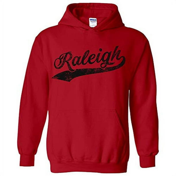 Raleigh Baseball Script - Hometown Pride, Pitcher Hoodie - 3X-Large - Red
