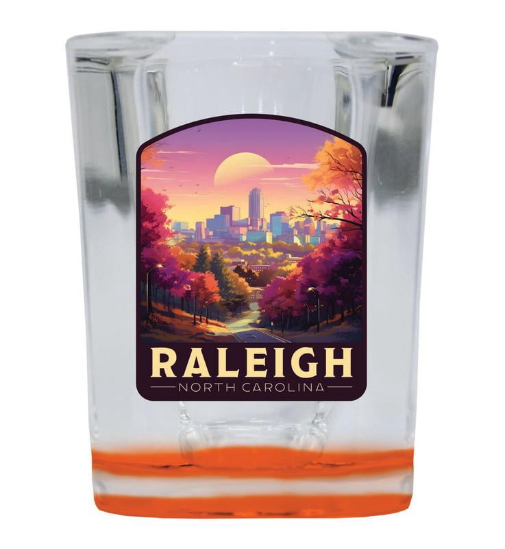 Raleigh North Carolina Design B Souvenir 2 oz Square Shot Glass Orange ...