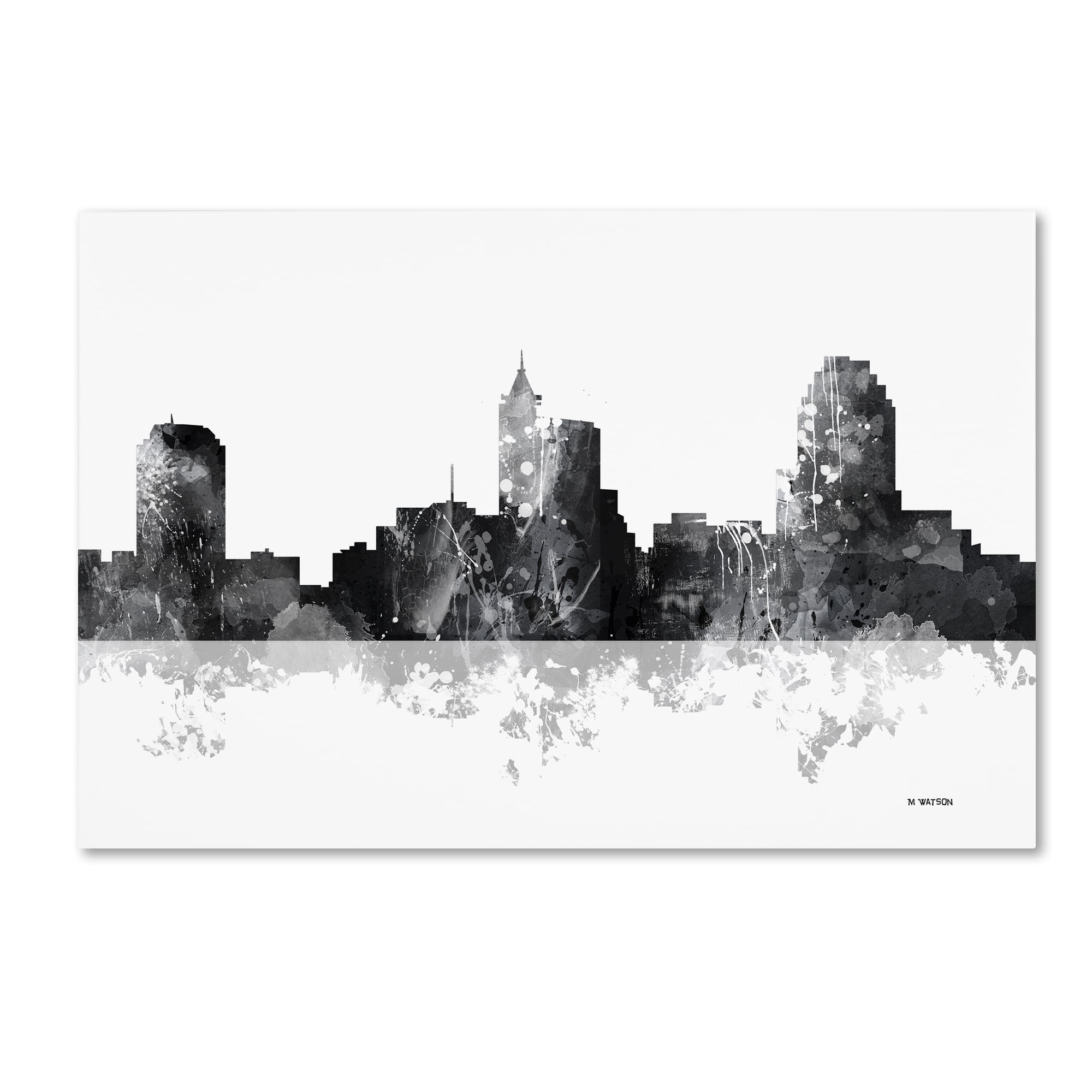 "Raleigh North Carolina Skyline BG-1" Canvas Art by Marlene Watson