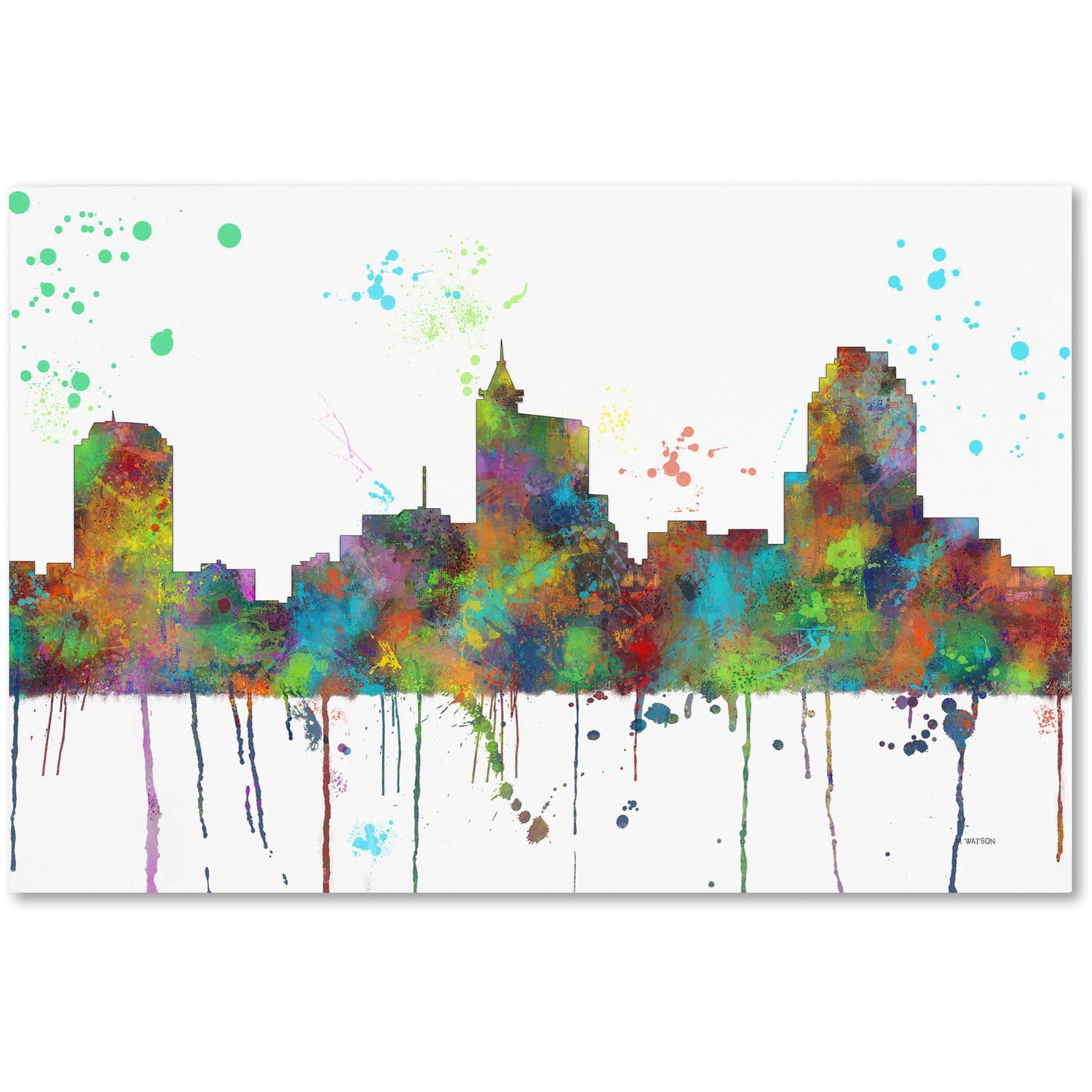"Raleigh North Carolina Skyline Mclr-1" Canvas Art by Marlene Watson