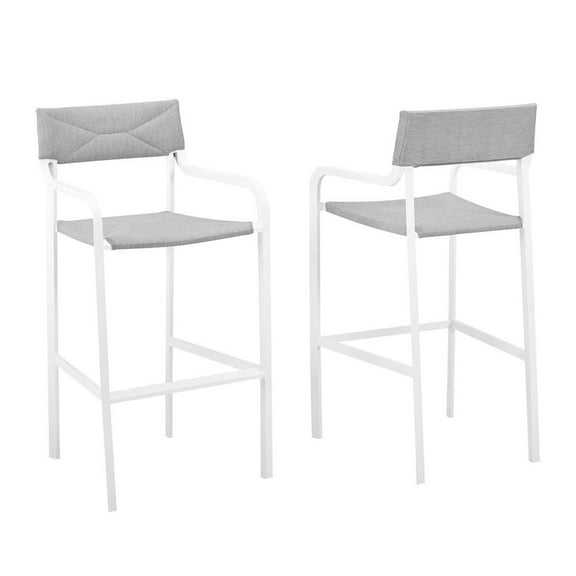 Raleigh Outdoor Patio Aluminum Bar Stool Set of 2-EEI-3963