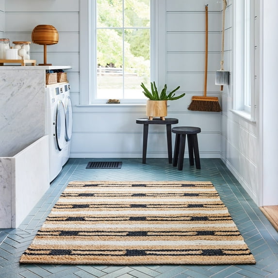 Rugs USA Raleigh Striped Jute Area Rug, 7' 6" x 9' 6", Raleigh Natural
