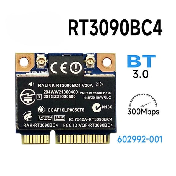 Ralink RT3090BC4 WiFi N BT3.0 PCI-e Card 300M CQ42 CQ62 DV7 G62 G72 MINI110 4520S 602992-001 802.11n WIFI CARD WLAN RT3090