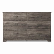 Ashley Furniture Ralinksi 6-Drawer Farmhouse Wood Dresser in Gray