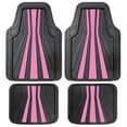 thumbnail image 1 of Rally 4-Piece Black & Pink All-Weather Rubber Floor Mat Set – Heavy Duty Universal Trim-to-Fit Car, SUV & Truck Mats, 1 of 7