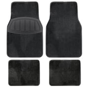 Rally 4-Piece Tufted Black Carpet Floor Mat Set   Universal Fit Heavy Duty Stain-Resistant Car, SUV & Truck Mats