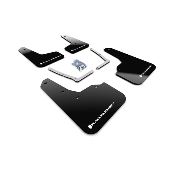 Rally Armor Black UR Mud Flaps w/ White Logo for 2016-2019 Honda Civic Si