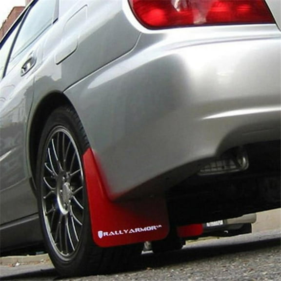 Rally Armor MF1-UR-RD-WH Urethane Red Mud Flap with White Logo for 2002-2007 Subaru WRX-STI-RS-2.5i