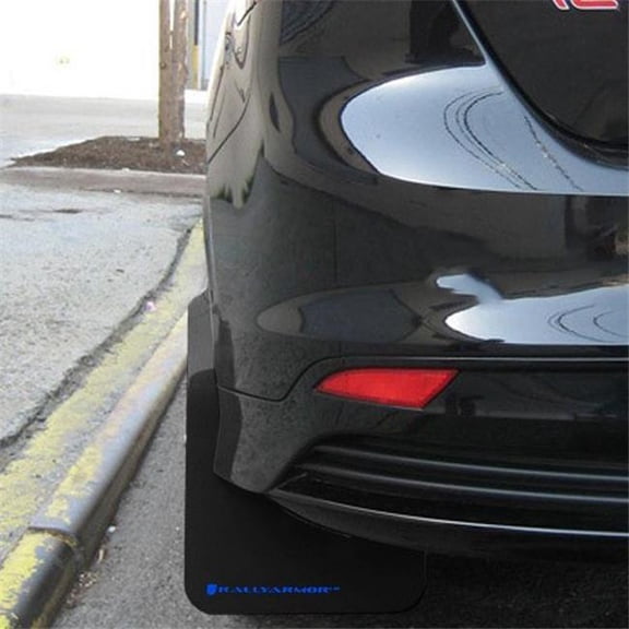 Rally Armor MF27-UR-BLK-BL Black Mud Flap with Blue Logo for 2013-Up Ford Focus ST