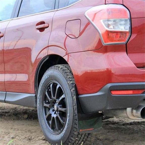 Rally Armor MF28-UR-BLK-RD Black Mud Flap with Red Logo for 14 Plus Subaru Forester