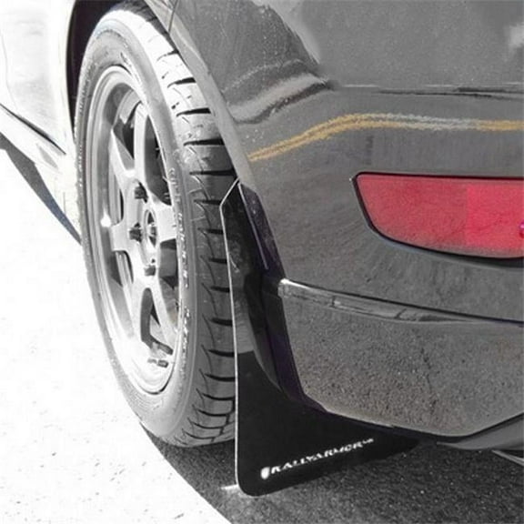 Rally Armor MF29-UR-BLK-WH Black Mud Flap with White Logo for 13 Plus Ford Fiesta ST