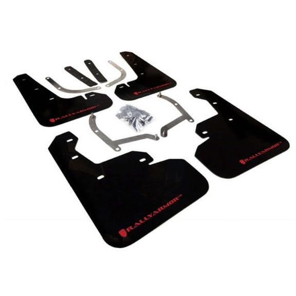 Rally Armor MF45-UR-BLK-RD UR Black Mud Flap with Red Logo for 2017 Plus Subaru Impreza
