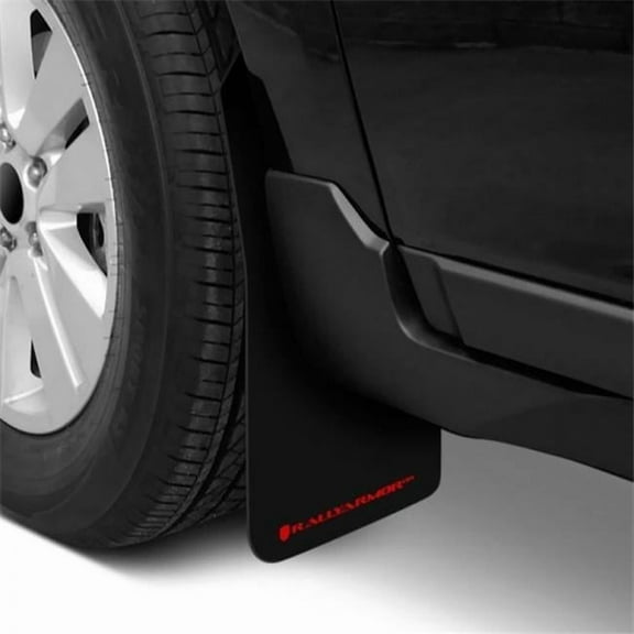 Rally Armor MF47-UR-BLK-RD Urethane Black Mud Flap with Red Logo for 2017-2018 Honda Civic Type R