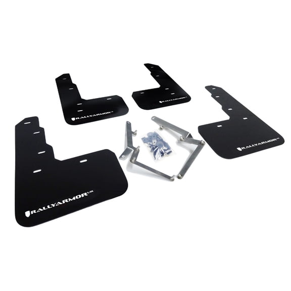 Rally Armor UR Black Mud Flap w/ White Logo for 2017-18 Honda Civic Type R