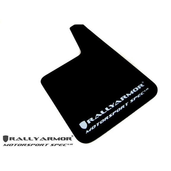 Rally Armor Universal Motorsport Spec Black Urethane Mud Flap w/ White Logo