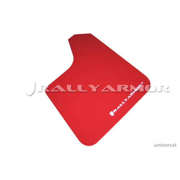 Rally Armor Universal fitment (no hardware) UR Red Mud Flap w/ White Logo