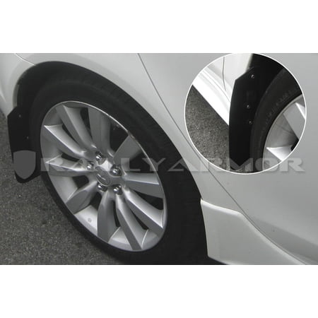 Rally Armor for 2007+ Mitsubishi Lancer Basic Black Mud Flap w/ Black Logo