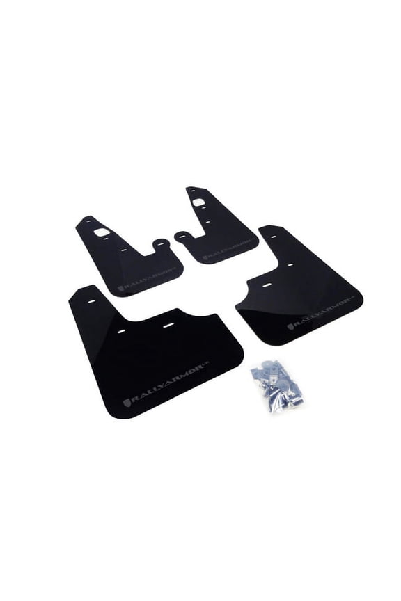 for 2007+ Mitsubishi Lancer UR Black Mud Flap w/ Grey Logo