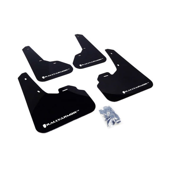 Rally Armor for 2010+ Mazda3/Speed3 UR Black Mud Flap w/ White Logo