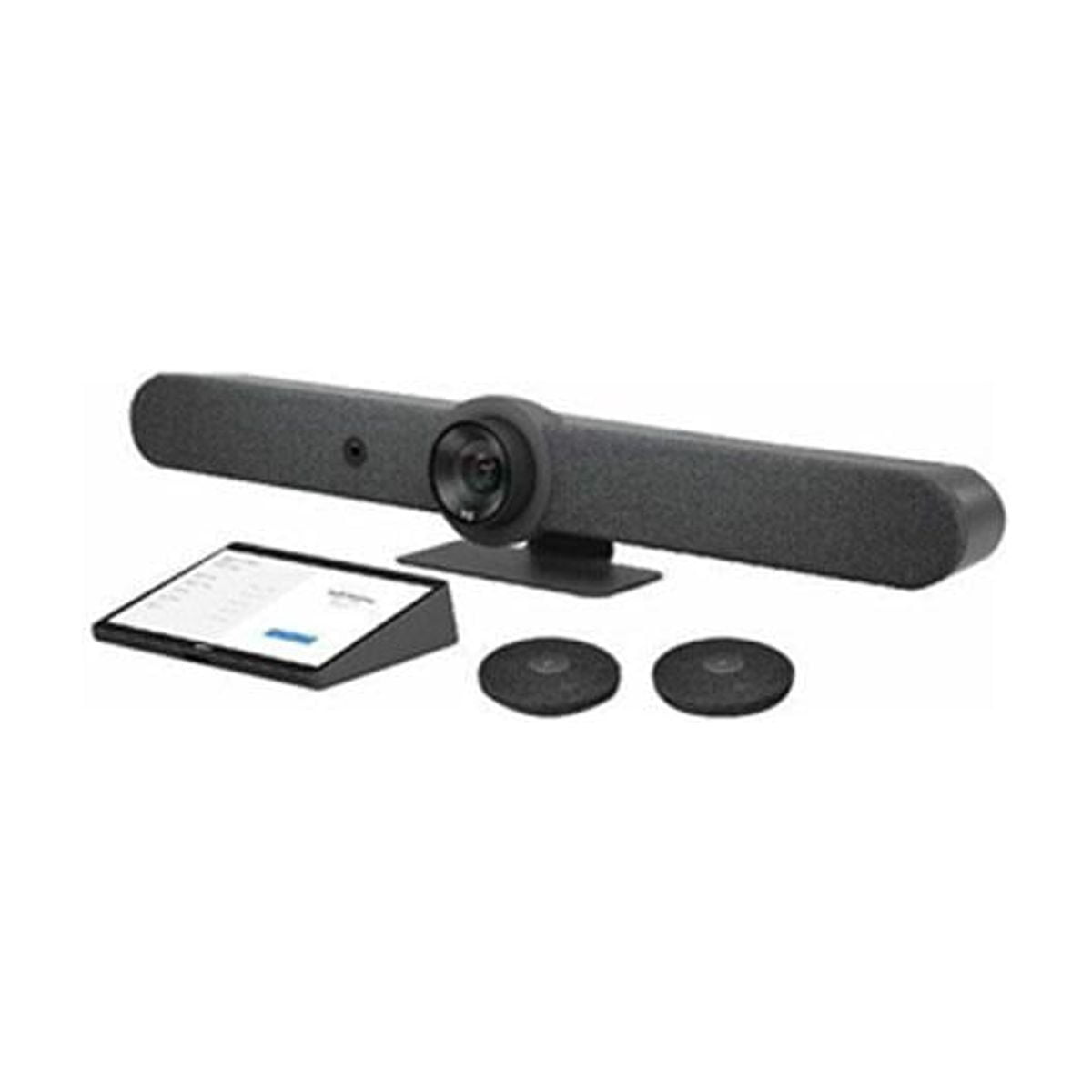Logitech Rally Bar 4K Ultra HD All-in-One Video Conference Camera with ASUS NUC Mini PC, 10.1" TAP Touch Controller and 2x Mic Pods, TAA Compliant