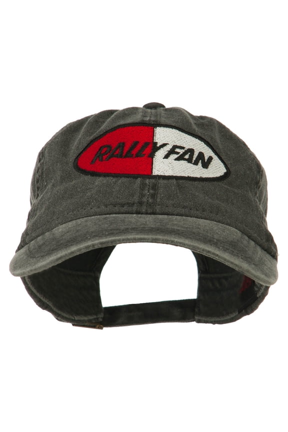 Rally Fan Race Badge Embroidered Washed Cap - Black OSFM