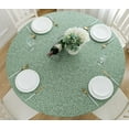 thumbnail image 1 of Rally Home Goods Indoor Outdoor Patio Round Fitted Vinyl Tablecloth, Flannel Backed & Elastic Edge, Oil & Waterproof Wipeable Cover, Durable Green Granite Patterns for 6-Seat Table of 43-56’’ Diameter, 1 of 8