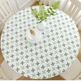thumbnail image 1 of Rally Home Goods Indoor Outdoor Patio Round Fitted Vinyl Tablecloth, Flannel Backing, Elastic Edge, Waterproof Wipeable Plastic Cover, Lucky 4-Leaf Clover Patterns for 5-Seat Table of 36-42’’ Diameter, 1 of 8
