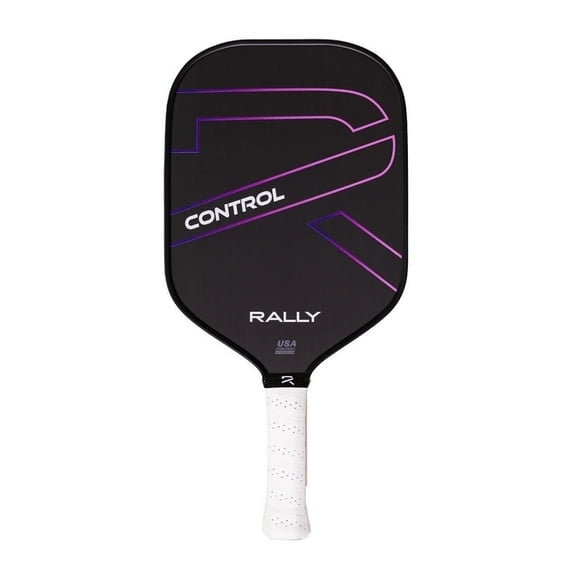 Rally Control Raw Carbon Pickleball Paddle – Carbon Fiber Face, 16mm Polypropylene Core, Enhanced Spin & Sweet Spot, 16" Length, 8oz Lightweight Design for Precision Players (Control - Purple)