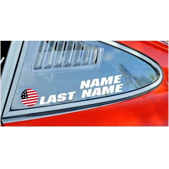 Rally Race Tag Name Surname Car Window Stickers Decals Usa Flag