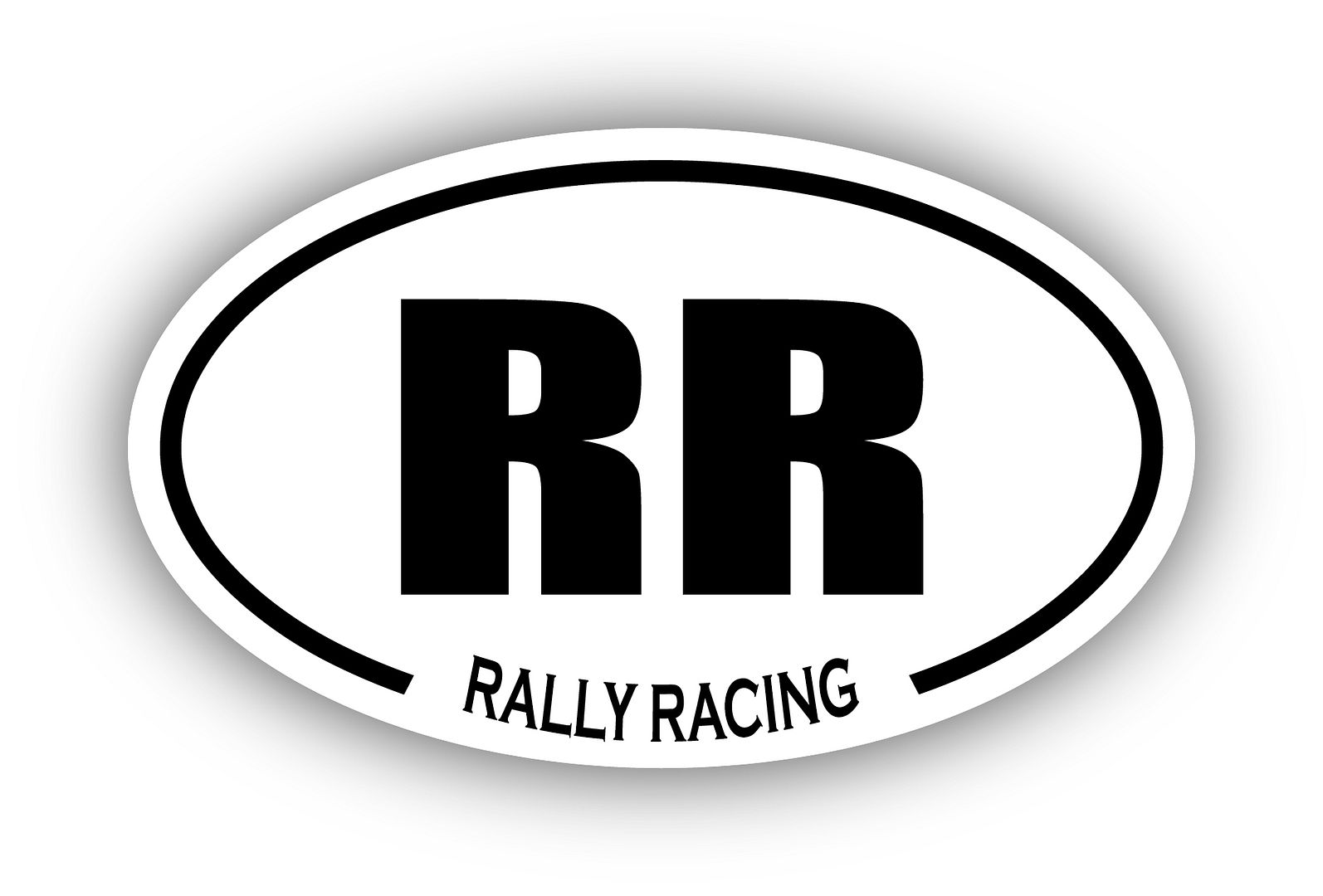 Rally Racing RR Oval Bumper Sticker 3M Vinyl Decal 3 in x 5 in ...