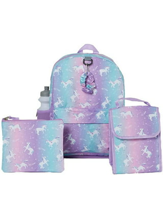 Robhomily Unicorn Sequins Girls Backpack with Lunch Box Set for Elementary  School,17 inch Sparkly Bling School Backpack for Girls with Lunch Bags Set