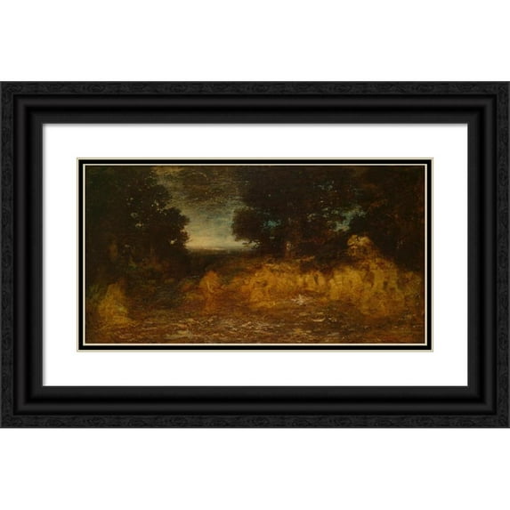 Ralph Albert Blakelock 24x15 Black Ornate Framed Double Matted Museum Art Print Titled: Ghost Dance (The Vision of Life) (1895-97)